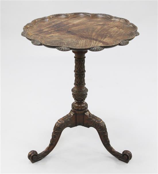 A George III style carved mahogany wine table, W.1ft 10.5in.